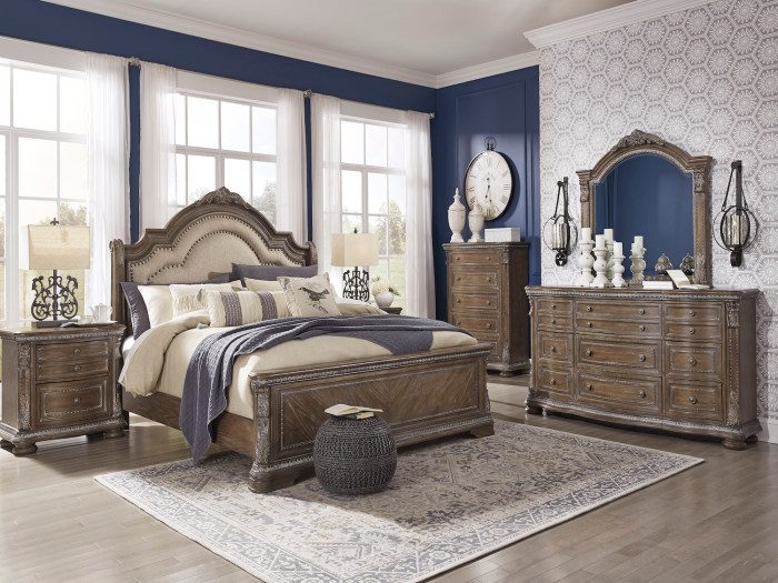 Bedroom sets wood bed ashley set queen metal furniture king timberline group signature size sale dark rustic poster country cherry