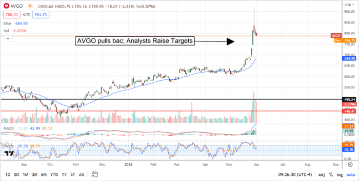 Avgo stock price history